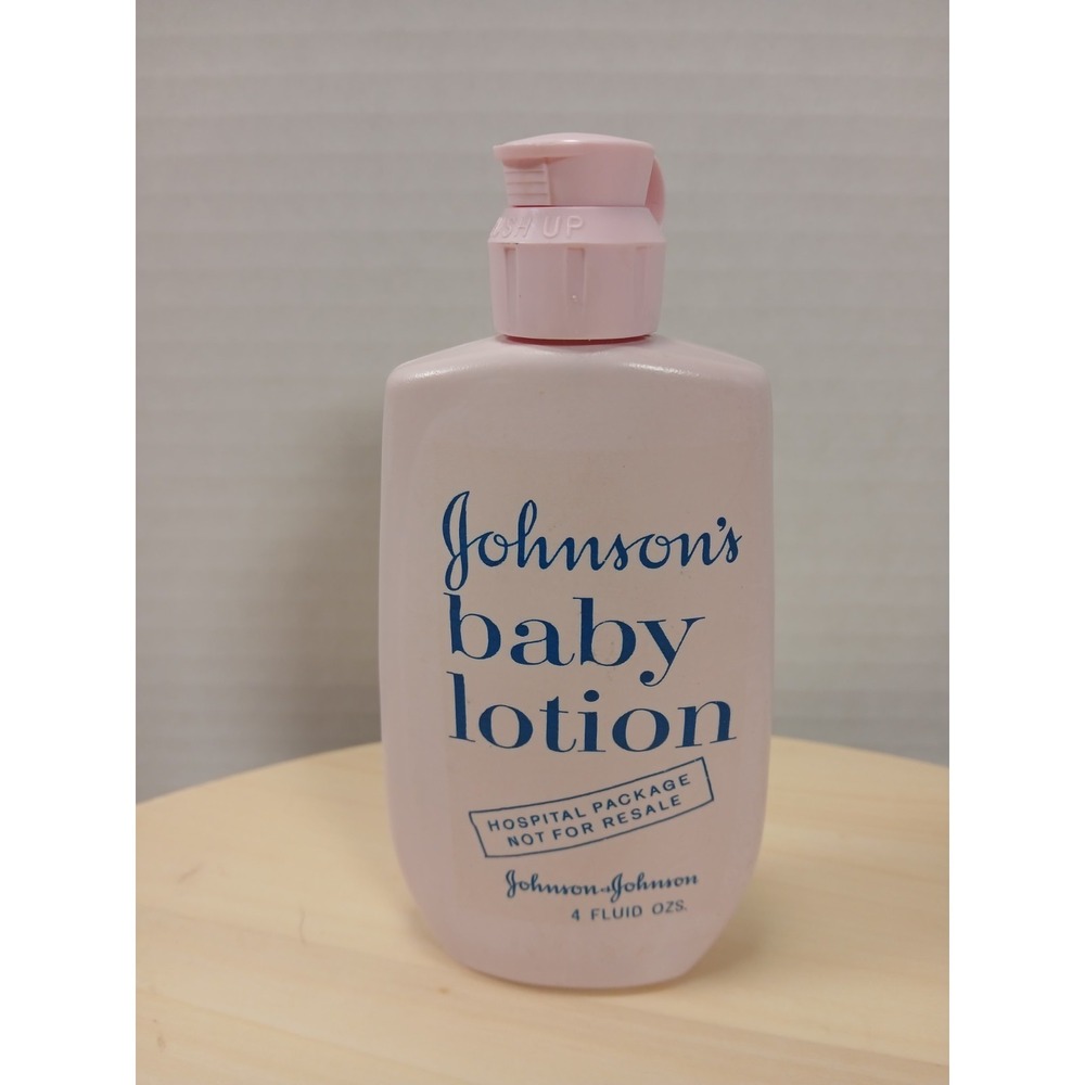 Rare 1970s VTG Johnsons Baby Lotion Hospital Gift PINK 4oz Size Plastic Bottle